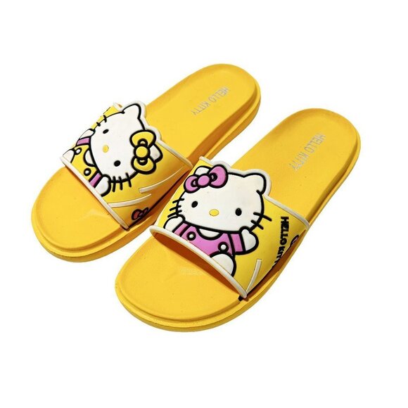 HELLO Kitty Rubber Slide Sandals Yellow - Picture 1 of 3